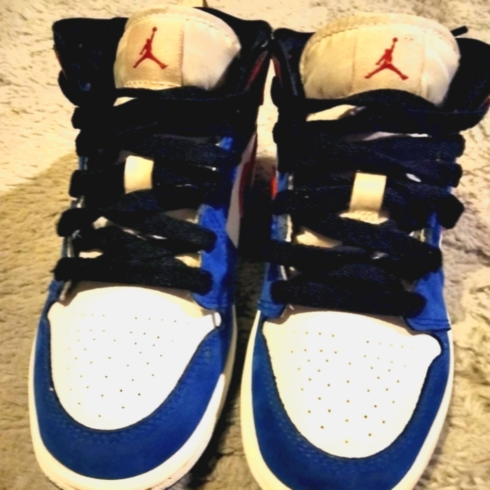 Kids Air Jordans 1 Mid 'MultiColored Swoosh'